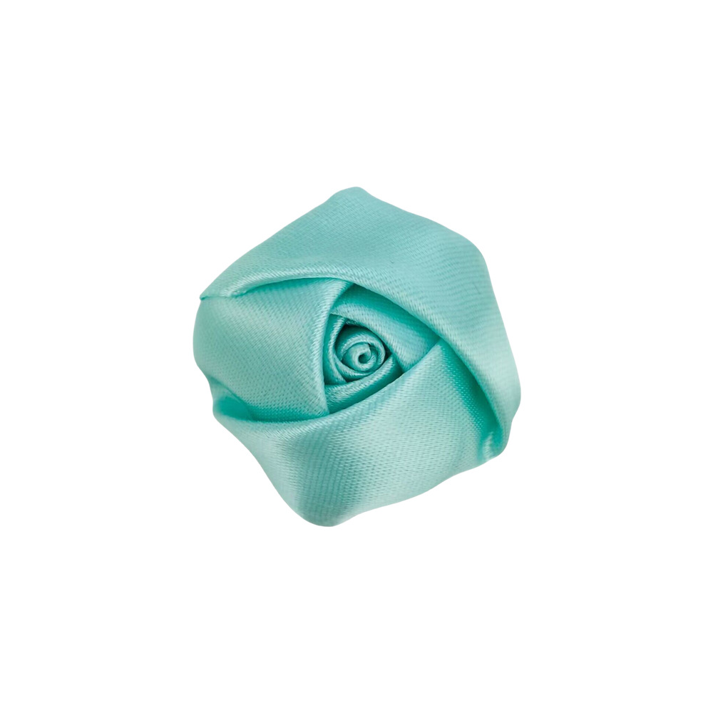 Roses Flowers Accessories Satin Ribbon Handmade 4cm Mini Rosette For Girl Kids Woman Christmas Wedding Hairband Festival Packaging Without Hair Clip 1