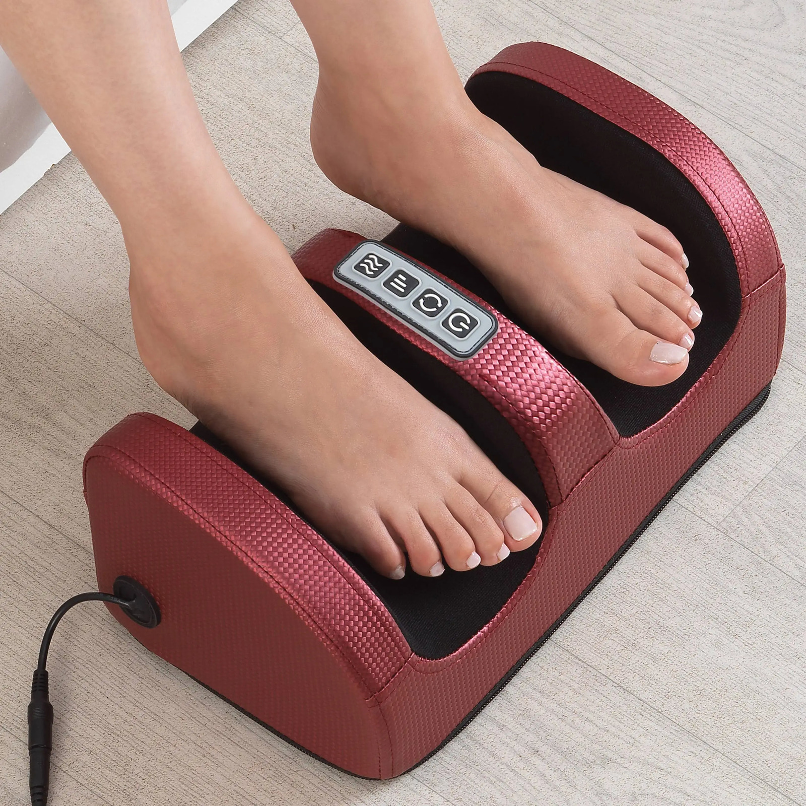 Electric foot massager finger pressure kneading deep tissue calf infrared heating leg fatigue relief muscle vibrator relaxation machine 240713