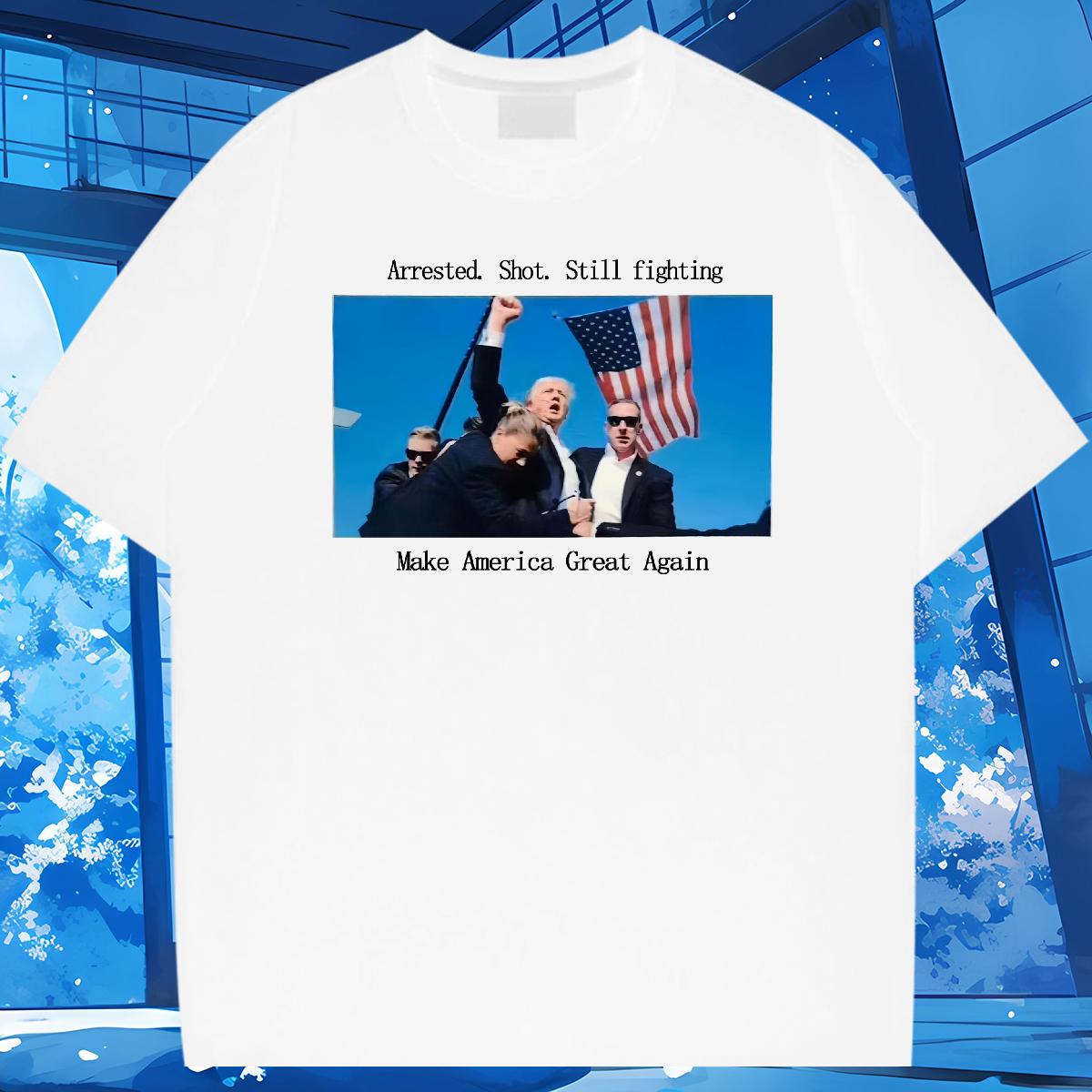 2024 Designer T shirt Make America Great Again Round Neck Short Sleeve 230g Cotton Mens Tshirts Daily Wear Custom Print Plus Size Cool Tops Tees