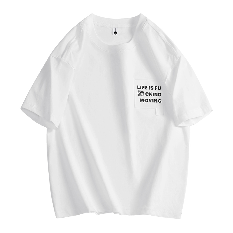 Flash delivery short sleeved T-shirt men's summer new style American casual versatile round neck top trendy brand loose breathable gas shirt