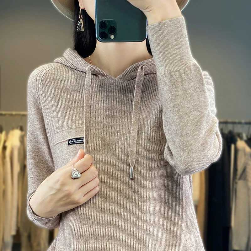 Women's Sweaters 2023 Autumn and Winter Selected Cashmere Hoodies Womens Loose Hoodies Knitted Hoodies Womens Sweaters J240708