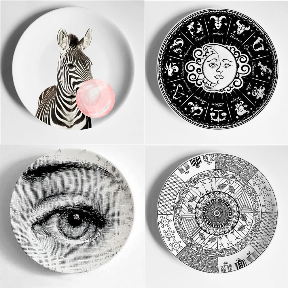 810Inch Plates Home Decoration Christmas Gift Plate Decorative Wall Hanging Dishes Bone China European 240711