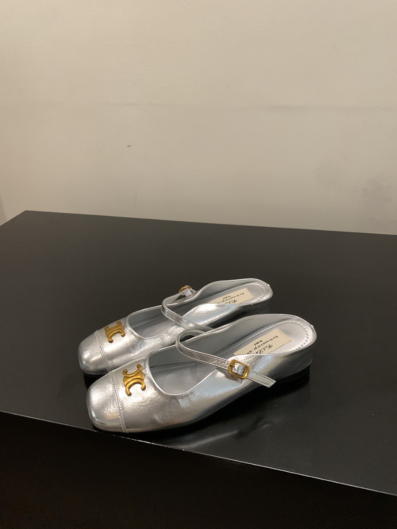Inner height, Mary Jane single shoes, gentle temperament, French sandals, Korean hot version of the thick-soled women's toe semi-drag