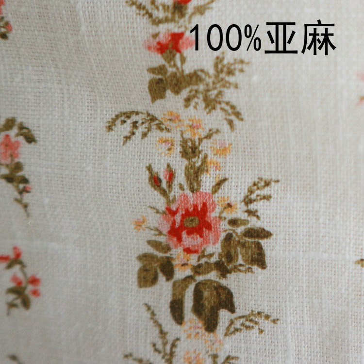 308 # Ref Linen Printed Square Neck Top 2020 Summer New French Style Women's Clothing Temperament Waist Short Self-cultivation Sexy Round Neck Dr