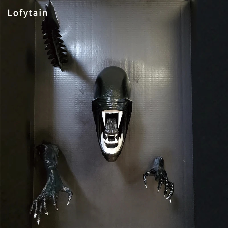 Lofytain Alien Xenomoprh Wall Art Sculpture Statue Horror Alien Predator Sci-Fi Monster Beasts Decoration Halloween Gifts Props 240708