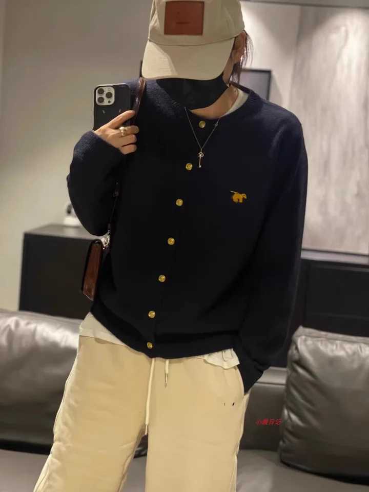 Women's Sweaters Womens boutique high-end round neck sweater knitted cardigan embroidered sweater long sleep new cashmere sweater J240708