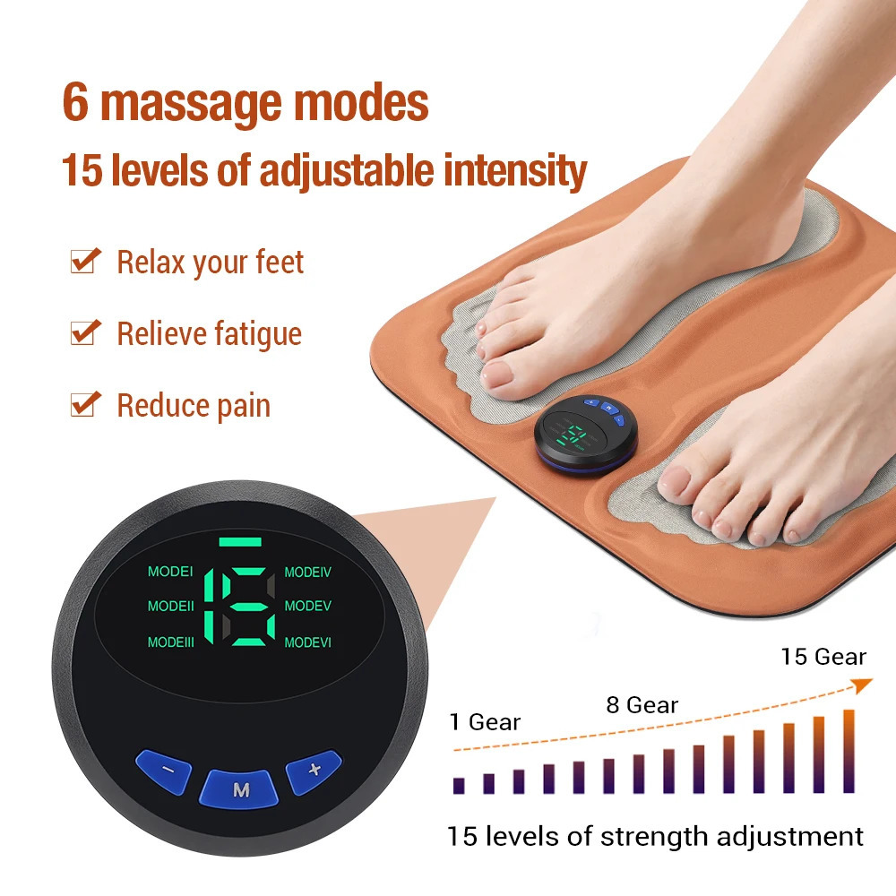 Tens Microcurrent 3D Foot Massager Pad Foldable Compaction Pad Muscle Electrolyte Multi Physical Foot Helps Relax 240713