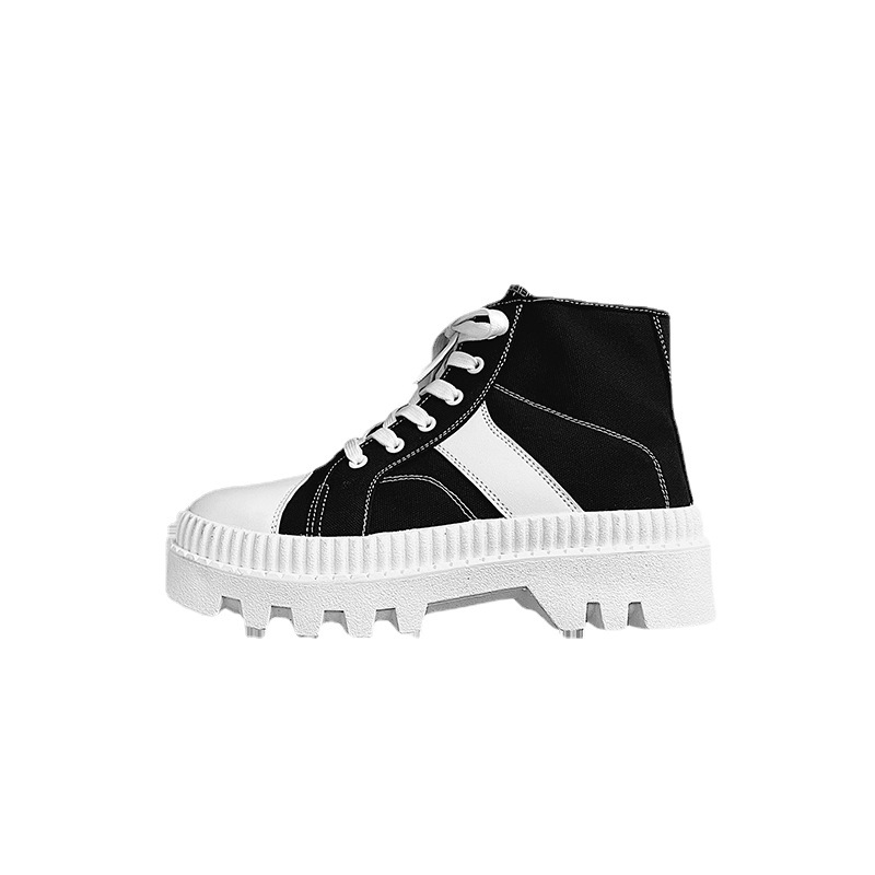 designer shoes in black white 2024 Fashion New Bottom Comfortable and Durable Explosive Thick Heel Anti slip workwear Shoe Leather High Top Martin Boo