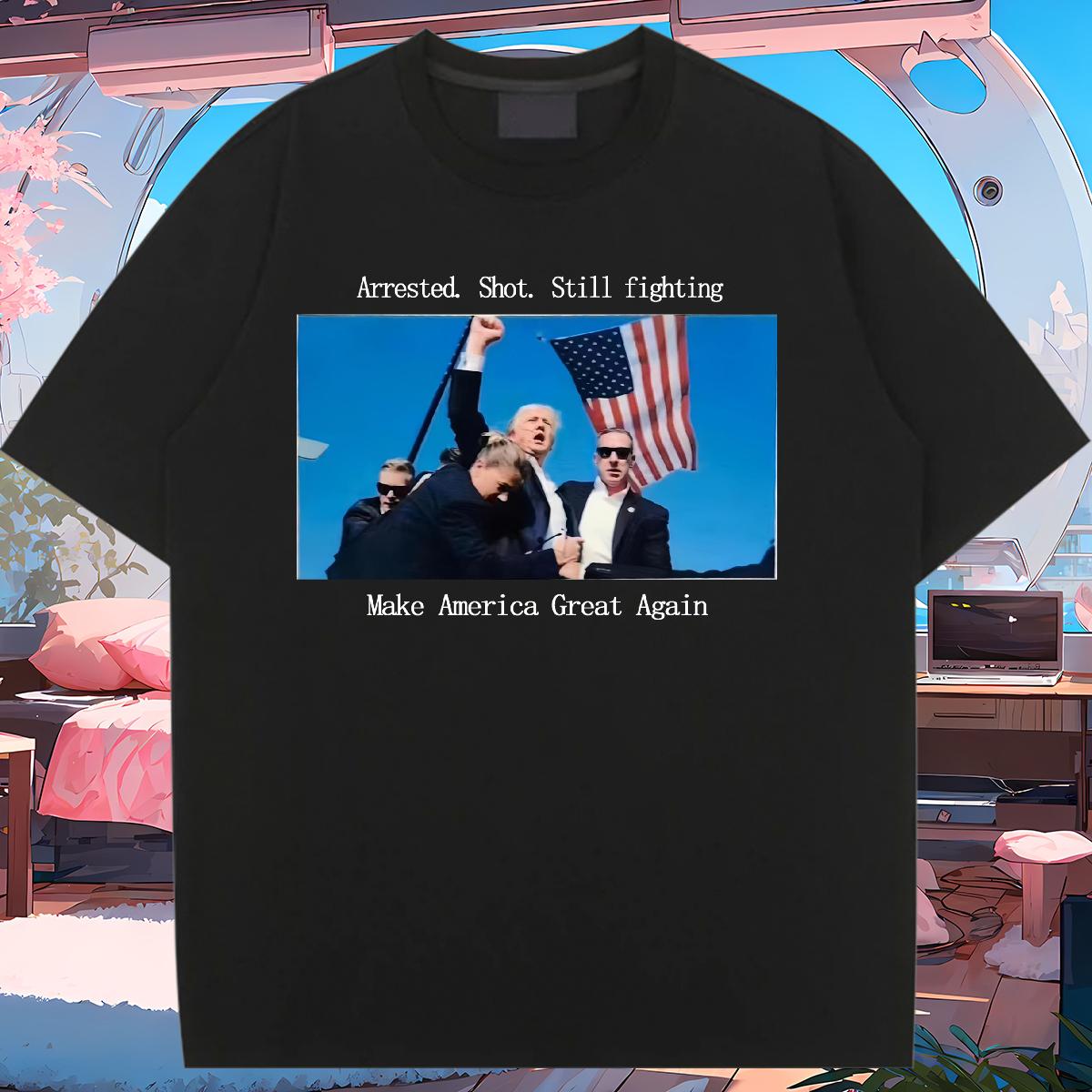 Fashion New T shirt 230g Cotton Custom Printed Make America Great Again Breathable Short Sleeve Tees Shirts Casual Daily Wear Lady Couples T Shirts