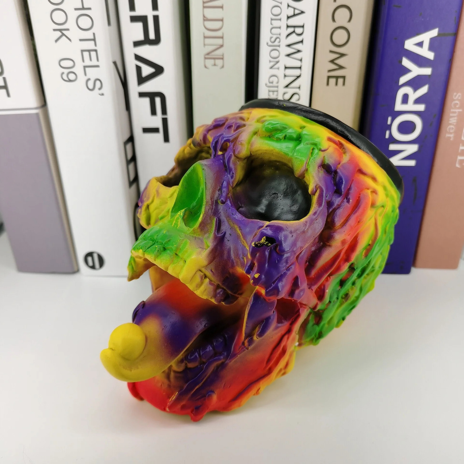 Skull Bubblegum Machine Skeleton Statue Halloween Resin Craft Colorful Party Candy Jar Horror Table Ornaments Home Decoration 240710