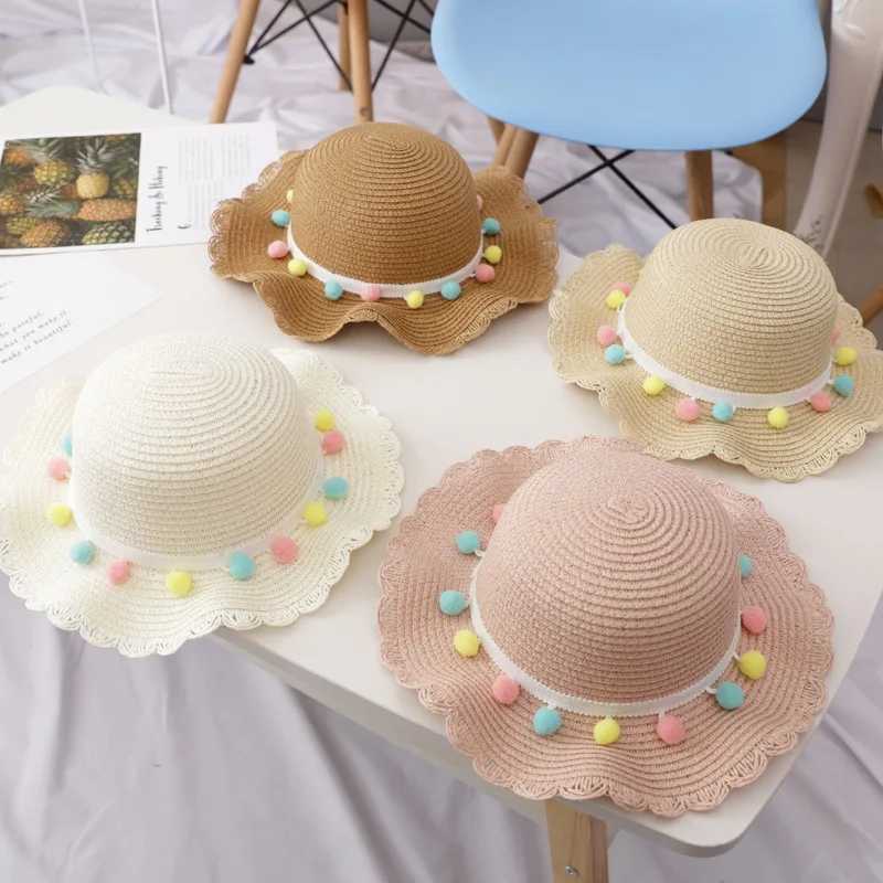 Childrens Girls Summer Fashion Childrens Sunscreen Hat Grass Hat Bag Girls Cool Hat Girls Cute Breathable Baby AccessoriesW240713