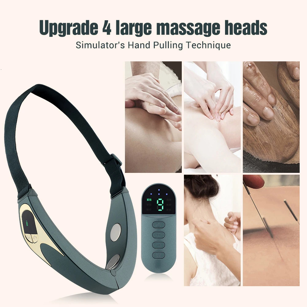 6 types of microfluidic V-face equipment heated skin regeneration dual chin V-face vibration massage machine remote control 240713