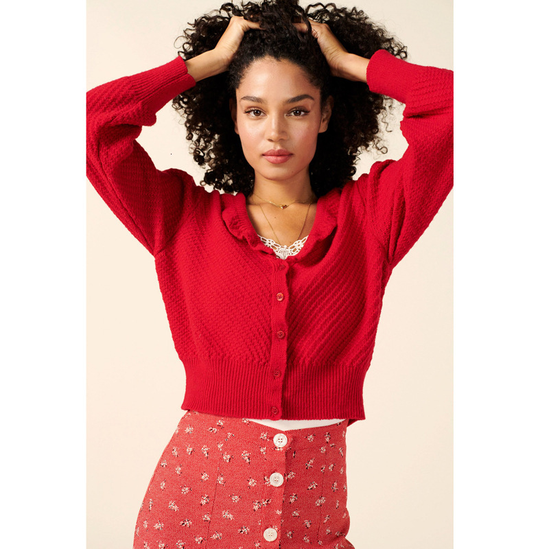 251 # Ref Core Spun Yarn Doll Collar Short Sweater Top New French Women's Clothing Self-cultivation Novelty Bifurcated Loose High Waist Dress BOH