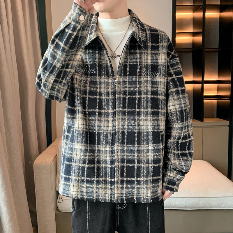 Fashion Spring Autumn Casual Checkered Jackets Hip Hop Streetwear Loose American Plaid Coats Youth Windproof Tops Clothing 240712