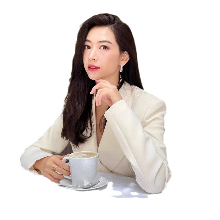 338 # Guan Xiaotong's Same Style Suit Skirt Top with Two Buttons, 2021 Autumn and Winter New French Women's Clothing Waist Sexy Oversize Dre
