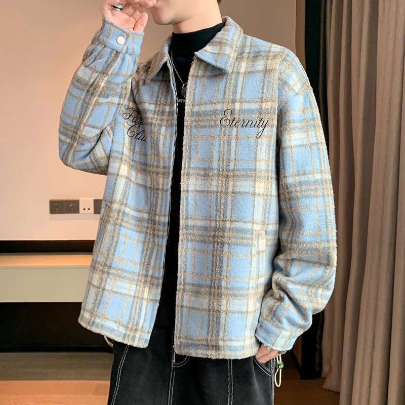 Fashion Spring Autumn Casual Checkered Jackets Hip Hop Streetwear Loose American Plaid Coats Youth Windproof Tops Clothing 240712