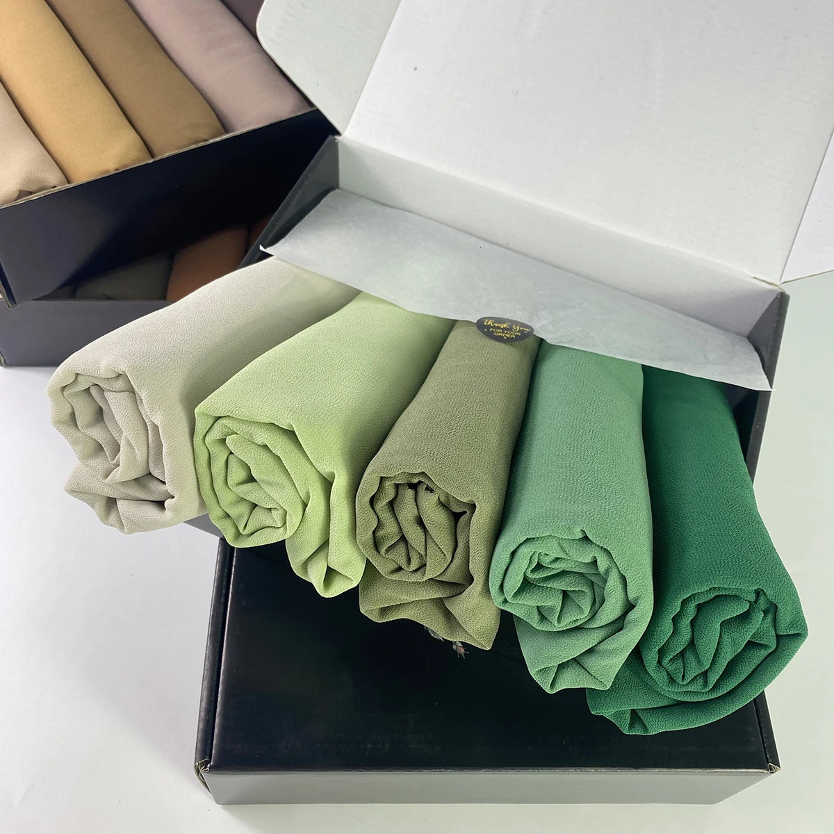 5 pieces/box regular headscarf bubble chiffon scarf womens solid color Muslim shawl Islamic headscarf Foulard Femme 240805