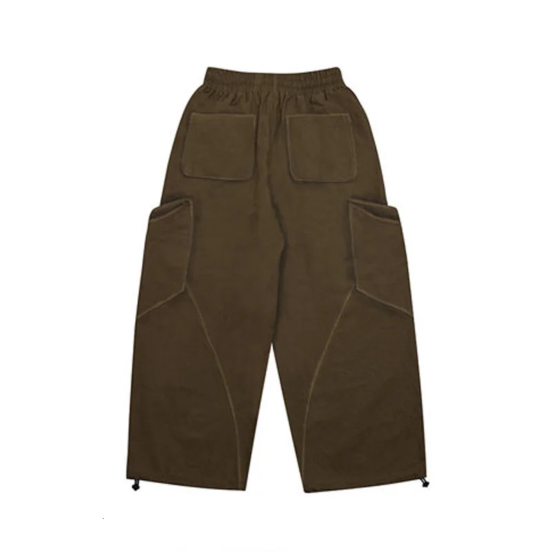 Men High Quality Japanese Streetwear Amikaki Fashion Vintage Loose Casual Wide Leg Cargo Pants Cityboy Trouser Baggy Pant 240708