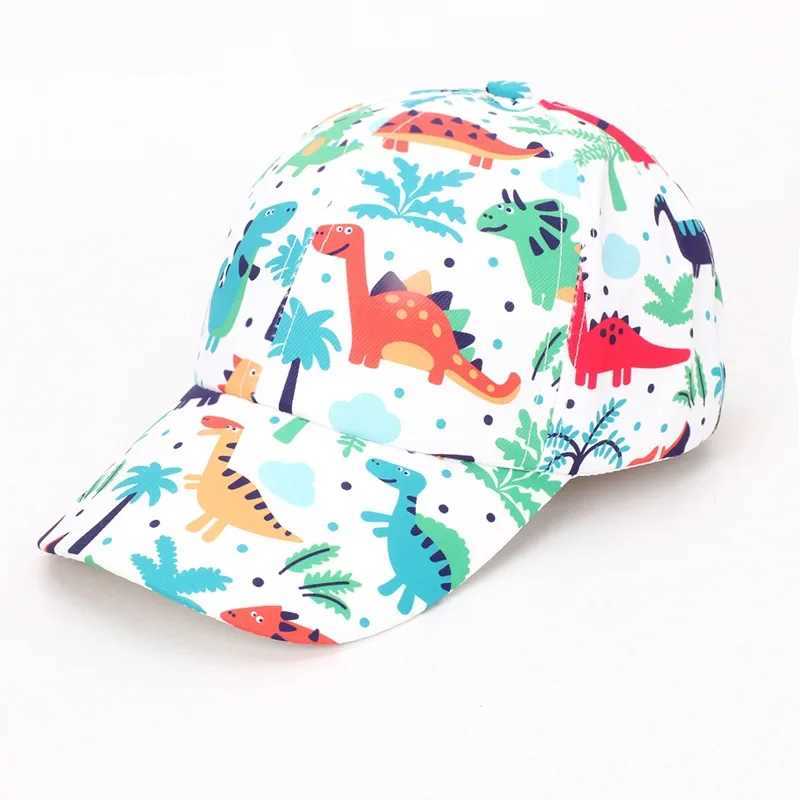 New Spring Autumn Cotton Sun Hat Childrens Summer Snapshot Hat Baby Girls and Boys Cartoon Dinosaur Childrens Baseball HatW240713