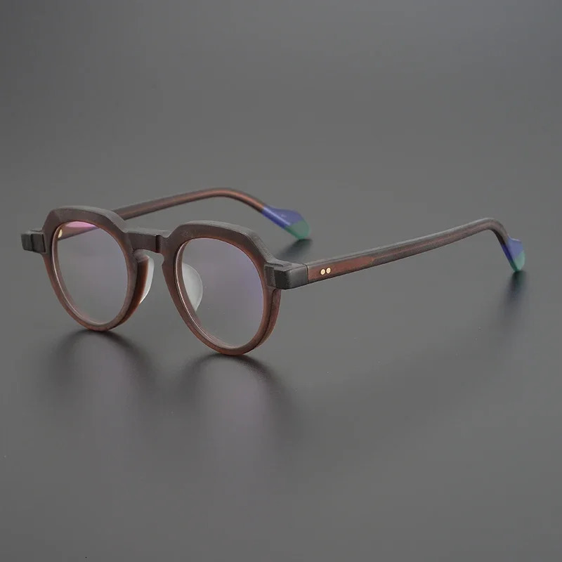 Niche frosted handmade glasses frame Retro art trend men women fashion eyewear Presbyopia optical prescription eyeglasses 240712