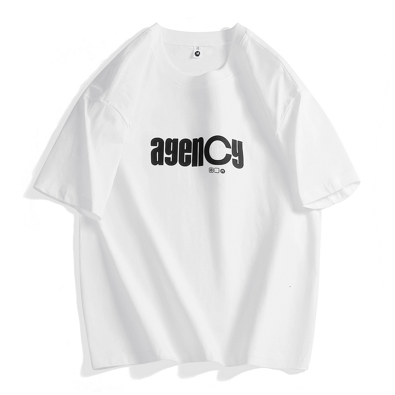 Lighing delivery short sleeved men's summer trendy brand simple letter print loose casual round neck T-shirt top