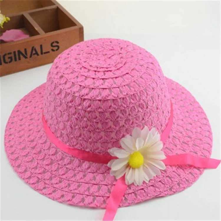 Beginner bag set sunflower childrens grass hat Gir grass woven round hat childrens sun protection beachW240713