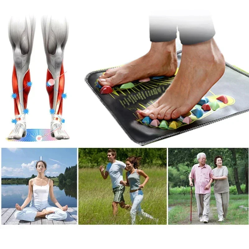 Stress Relief Reflexology Walking Stone Road Foot Massage Pad Tenderness Relaxation Massage Pad Trigger Point Health Treatment Relaxation Pain 240713