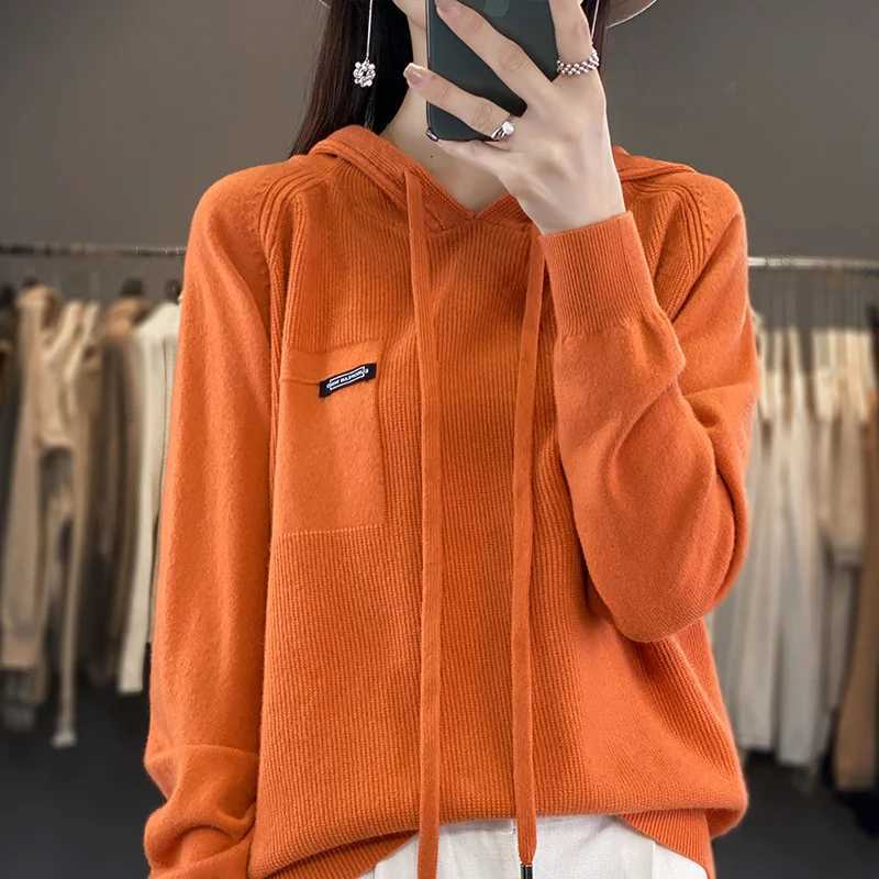 Women's Sweaters 2023 Autumn and Winter Selected Cashmere Hoodies Womens Loose Hoodies Knitted Hoodies Womens Sweaters J240708