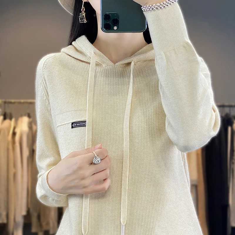 Women's Sweaters 2023 Autumn and Winter Selected Cashmere Hoodies Womens Loose Hoodies Knitted Hoodies Womens Sweaters J240708