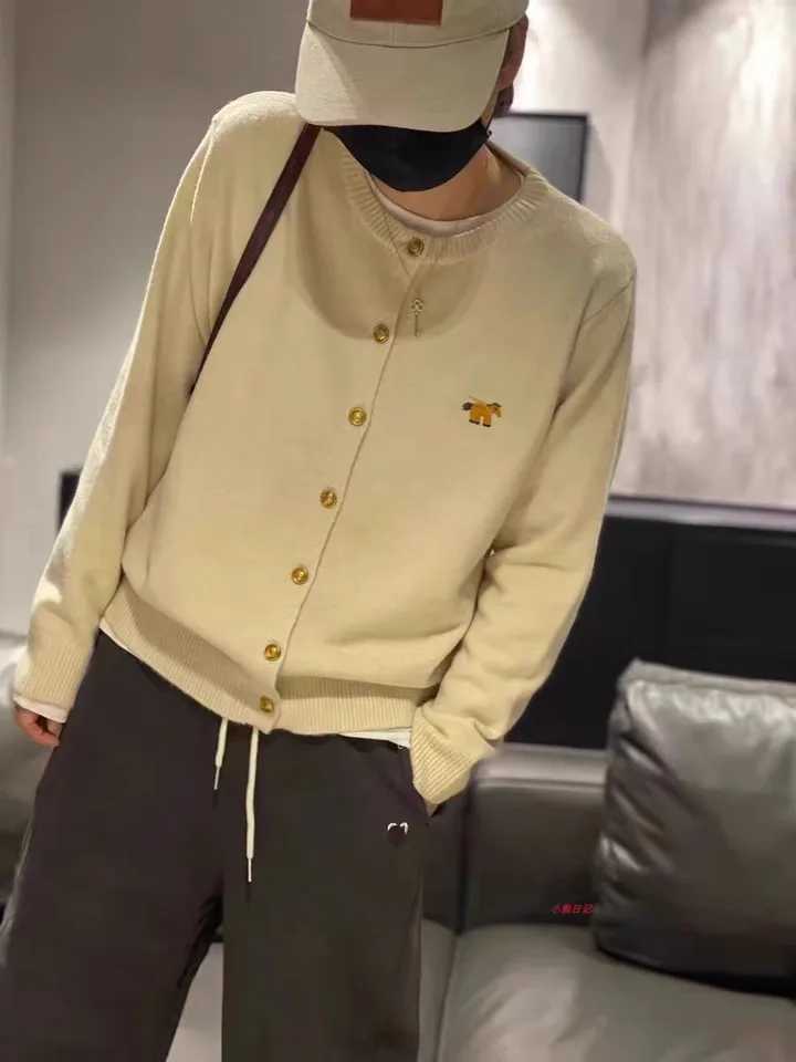 Women's Sweaters Womens boutique high-end round neck sweater knitted cardigan embroidered sweater long sleep new cashmere sweater J240708