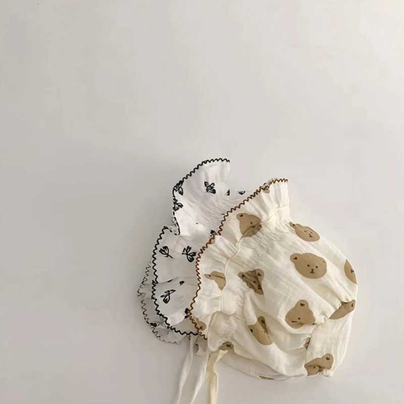 Newborn Baby Hat Summer Soft Cotton Baby Boy and Girl Lace Hoodie Cute Bear Rabbit Flower Printed Preschool Sun HatW240713