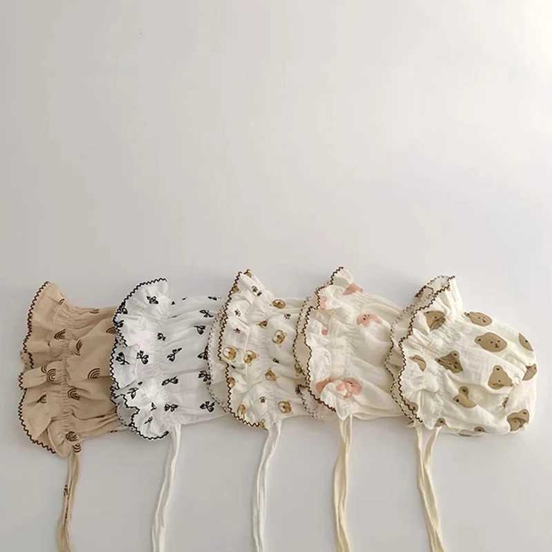 Newborn Baby Hat Summer Soft Cotton Baby Boy and Girl Lace Hoodie Cute Bear Rabbit Flower Printed Preschool Sun HatW240713