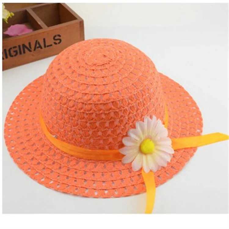 Beginner bag set sunflower childrens grass hat Gir grass woven round hat childrens sun protection beachW240713