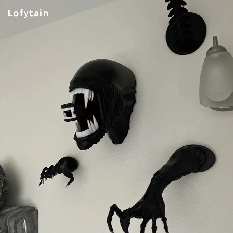 Lofytain Alien Xenomoprh Wall Art Sculpture Statue Horror Alien Predator Sci-Fi Monster Beasts Decoration Halloween Gifts Props 240708