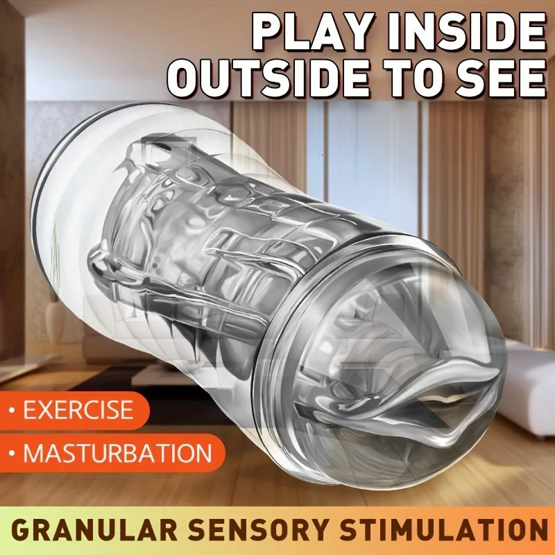 Men Hand Held Masturbation Cup For Penis Exerciser Open Type Dick Deep Throat Blowjobs Masturbator Massager Adult Male Sex Toys 240711