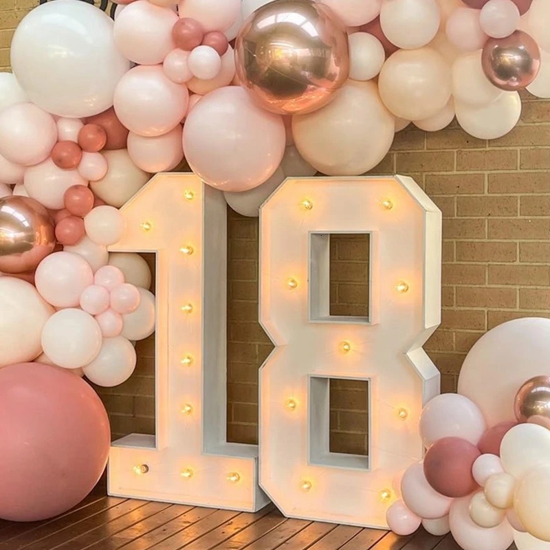 915cm LED Marquee Light Up Number Lights White Sign for Wedding Decor Birthday Anniversary Party Supplies 240711