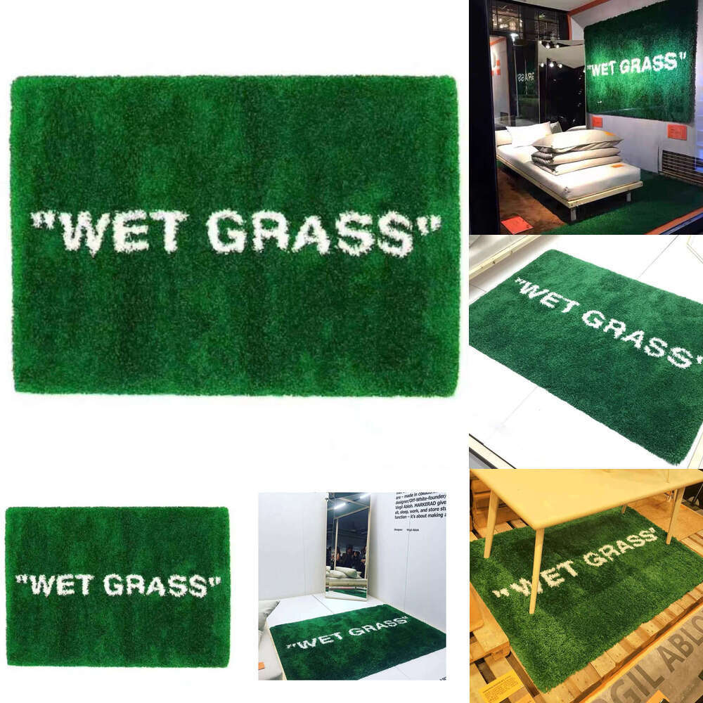 Home Furnishings Art Carpets Markerad WET GRASS Area Rug Hypebeast Collection Parlor Bedroom Playroom Trending Sneakers Floor Fakes Plant Grass Mat Supplier 757