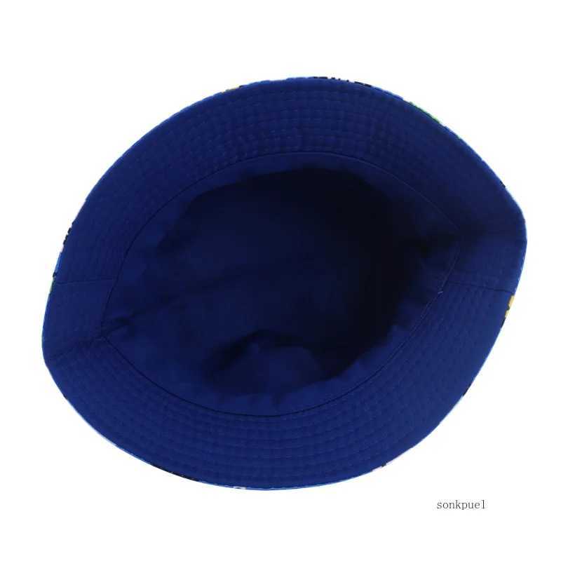 Double sided baby bucket hat with cute unicorn letter embroidery for children boys and girls fishermans hat for spring and summer outdoor childrens su