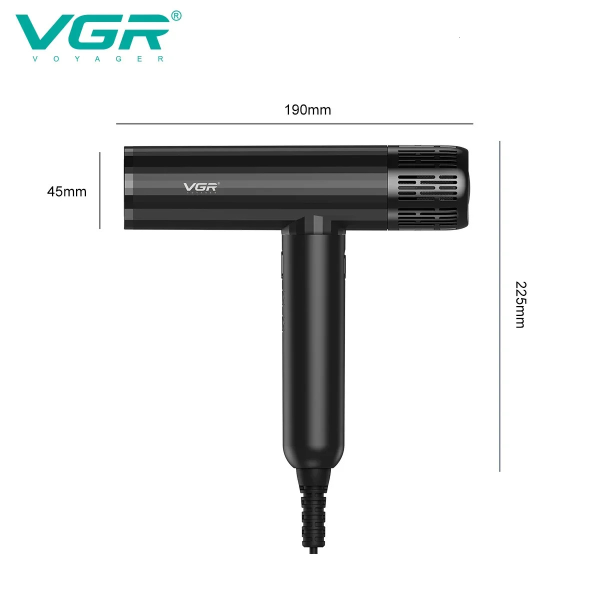 VGR Hair Dryer Professional Brushless Motor Hair Dryer Machine Negative Ion 110000 RPM Wired Hair Salon for Household Use V427 240708