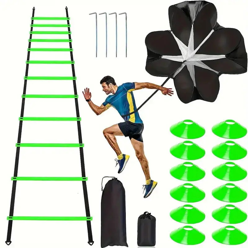 1set Football Soccer Training Equipment Fitness Speed Resistant Parachute Chute Running Umbrella 240712