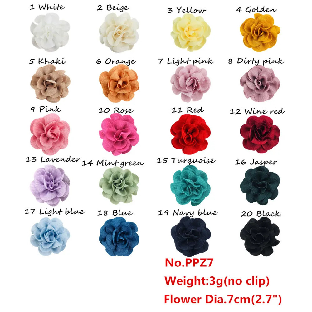 100PCS Wholesale 7CM 10CM Chiffon Ruffled Fabric Flowers Handmade Girls Hair Clips DIY Birthday Party Decorations Bridal Shower 240709