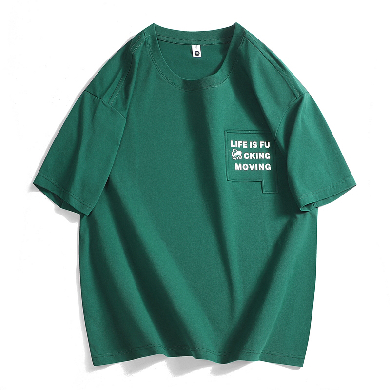 Flash delivery short sleeved T-shirt men's summer new style American casual versatile round neck top trendy brand loose breathable gas shirt