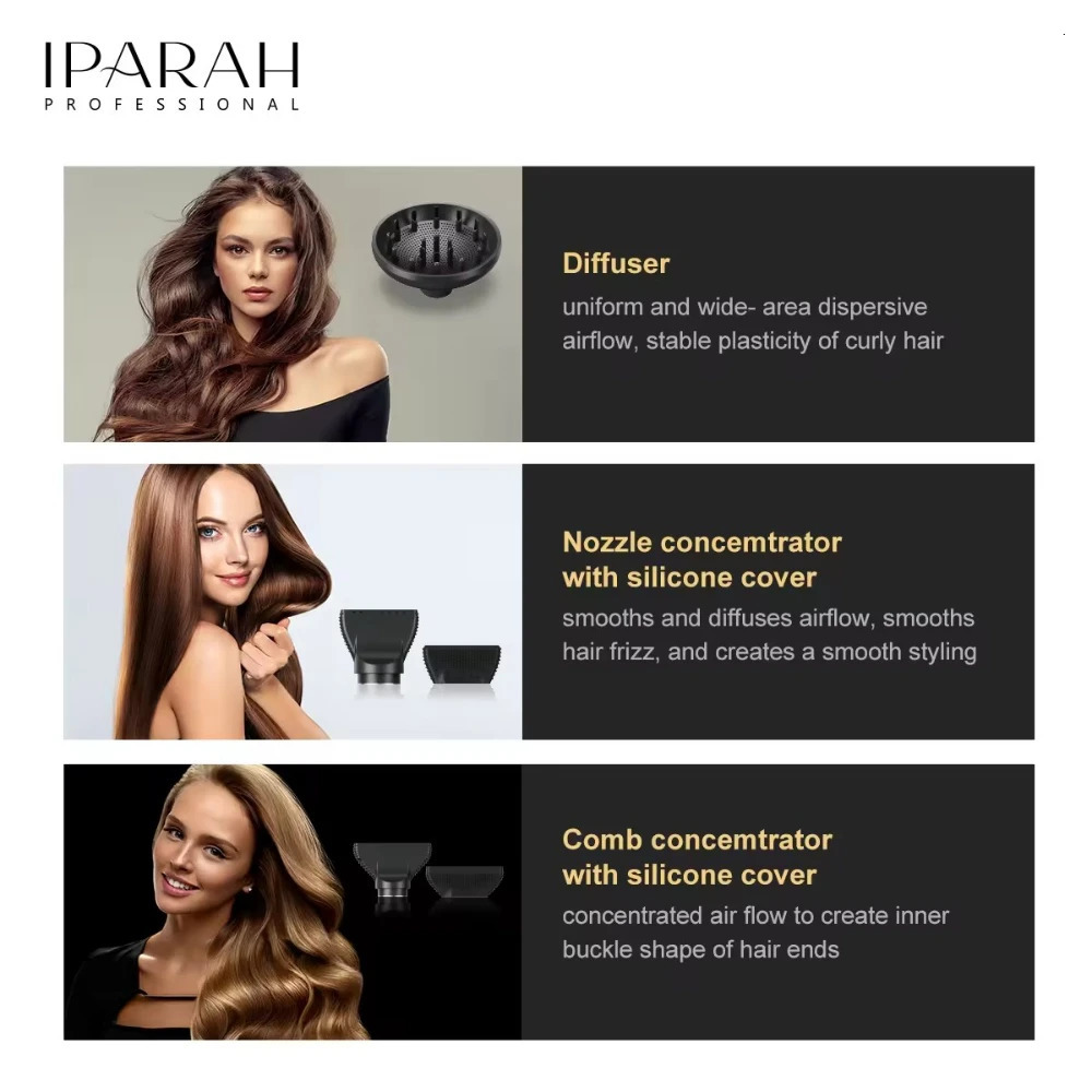 IPARAH Blow Dryer Brushless Motor HighSpeed Electric Dryer for Hair Anion 110000 RPM Professional Powerful Hair Dryer P390 240708