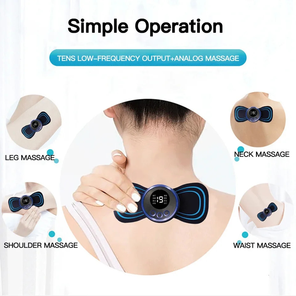 Rechargeable neck massager electric neck massager EMS Cervical Vertebra massage patch for shoulder relaxation gift 240713