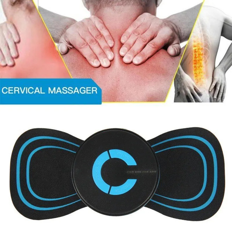 EMS portable back massager mini electric neck massager sticker vibration electric muscle stimulation pain relief sticker 240713