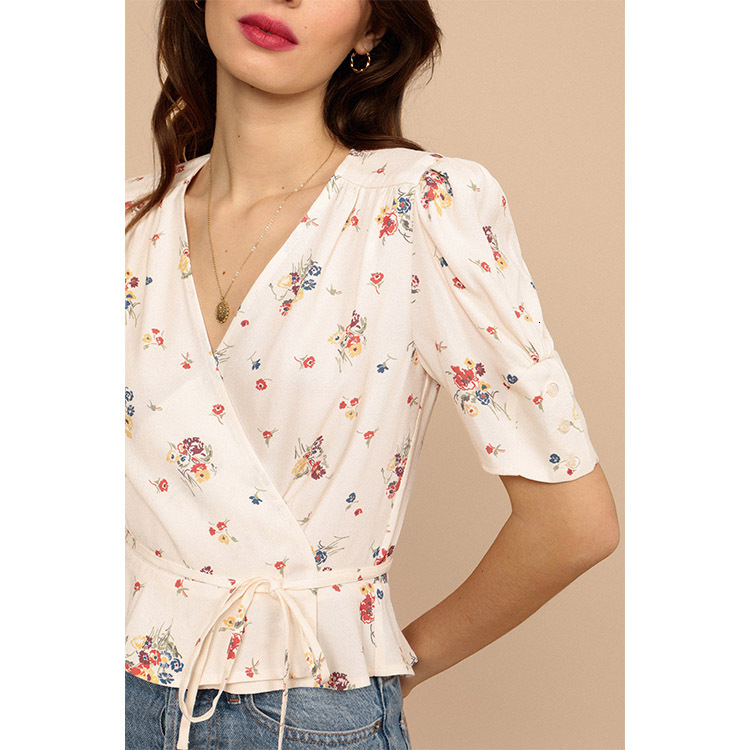 343 # Rouj Silk Printed Strap Top 2021 Summer New French Style Women's Clothing Sexy Loose Bifurcated Novelty Self-cultivation Pregnant Women