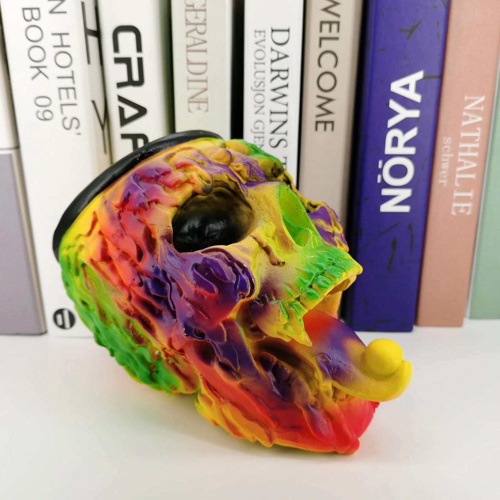 Skull Bubblegum Machine Skeleton Statue Halloween Resin Craft Colorful Party Candy Jar Horror Table Ornaments Home Decoration 240710