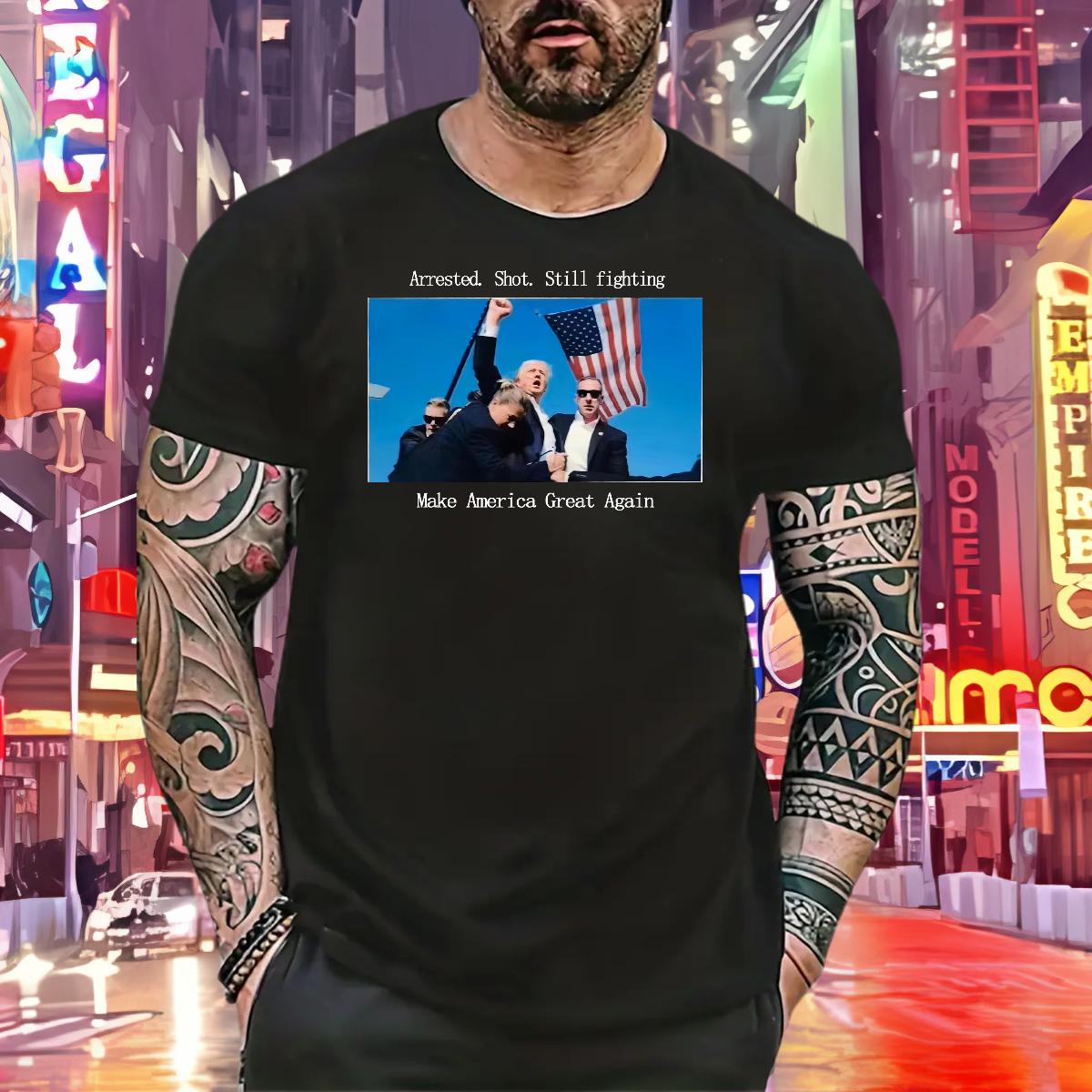 Custom T Shirt For Man presidential election 230g 100% Cotton Custom Print Oversized Spring Summer Men Clothes T-Shirt Round Neck Short Sleeve High Qu