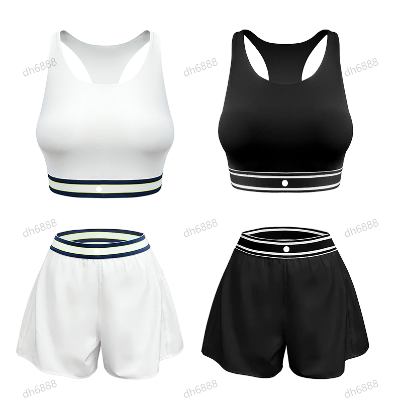 Lycra fabric yoga set Women lingerie Sports Bra Yoga shorts women running fitness pants high waist buttocks fast dry anti-walking shorts