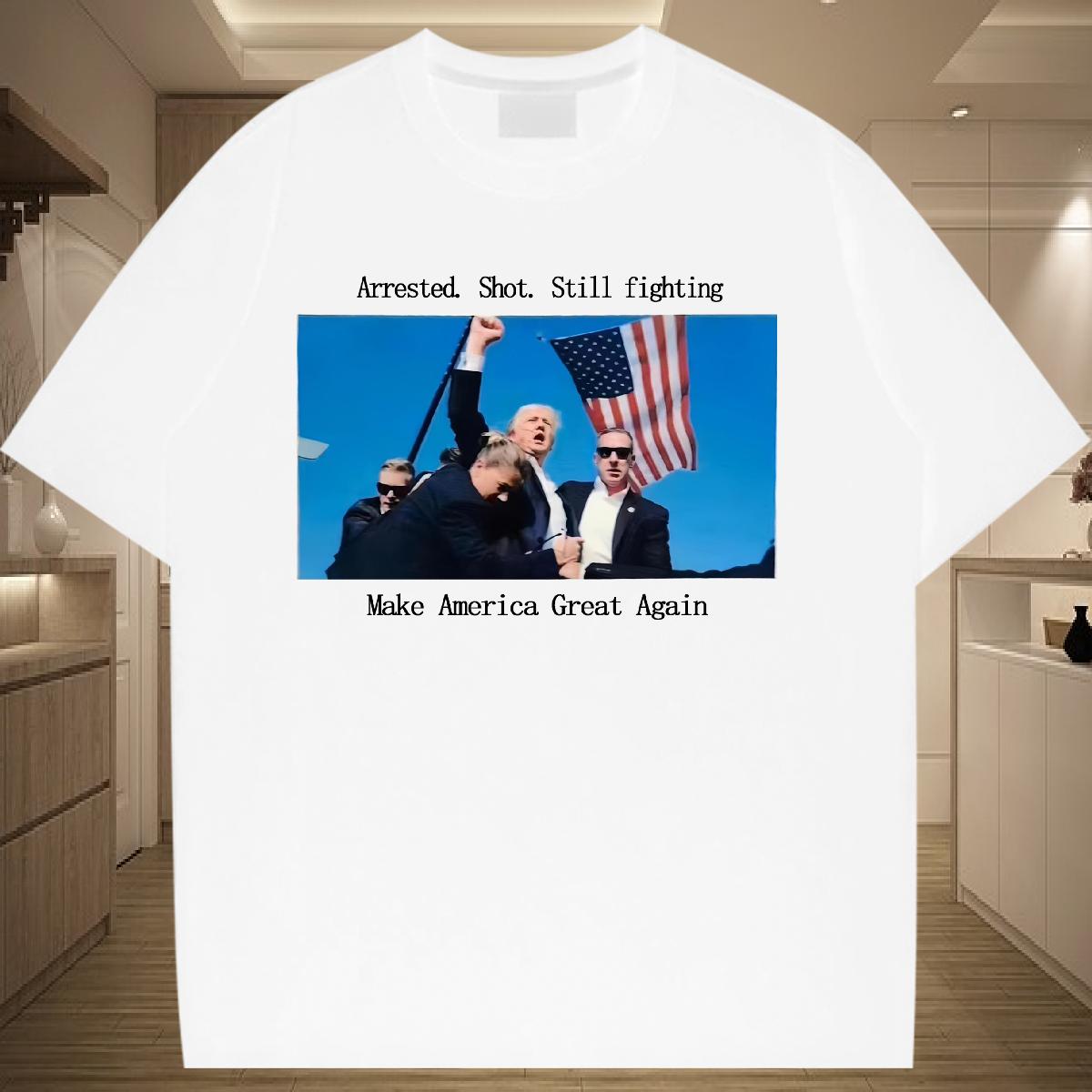 Classic T Shirt For Woman Crew Neck Cotton presidential election 230g 100% Cotton Street Casual Womens Tshirts Black Oversized 5A Tops